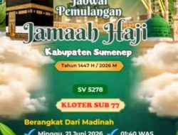 Kloter SUB 77 Sumenep Dijadwalkan Tiba 22 Juni Dini Hari, Pemkab Siap Sambut dengan Syukur